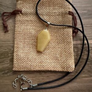 Yellow Jade Coffin Yellow Jade Necklace Crystal Coffin Necklace Crystal Necklace